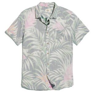 MARINE LAYER Borica Button Down Hawaiian Tropical Print Cotton Blend Shirt Sz M